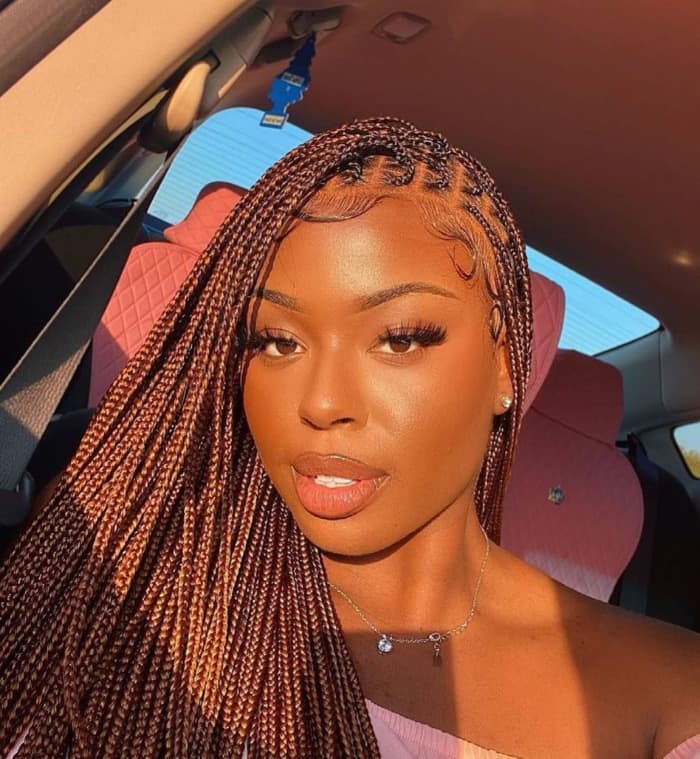 Brown Knotless Braids