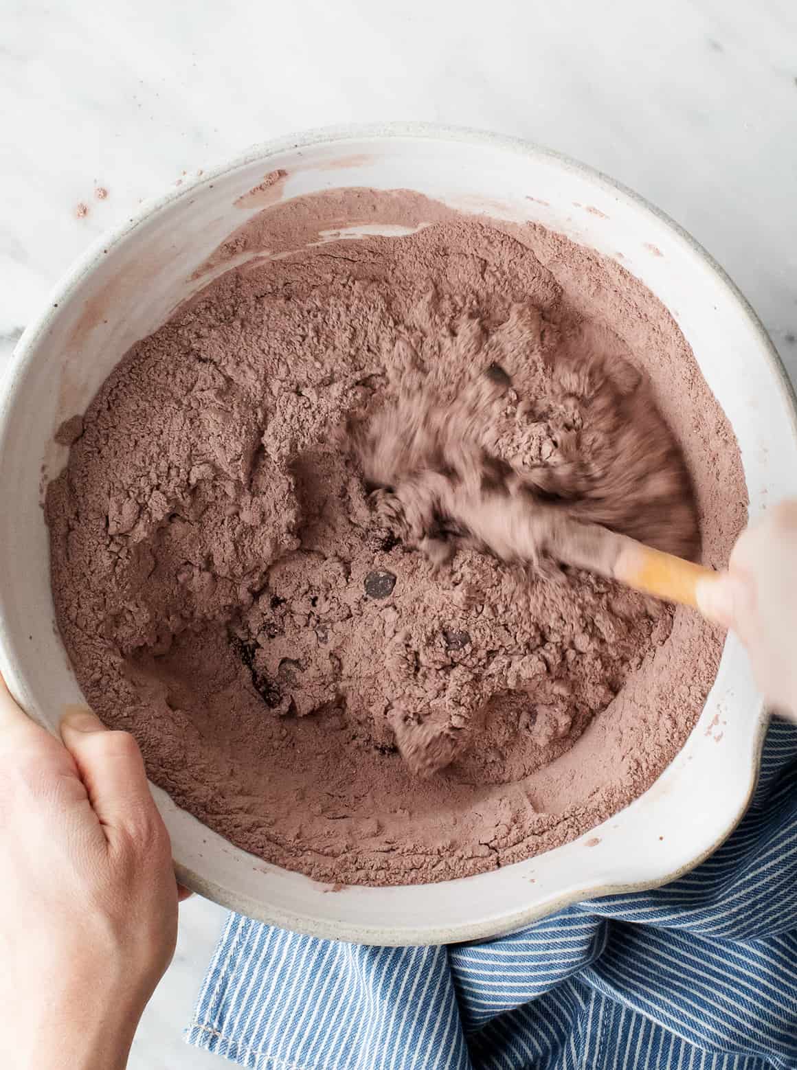 Dry ingredients in a mixing bowl