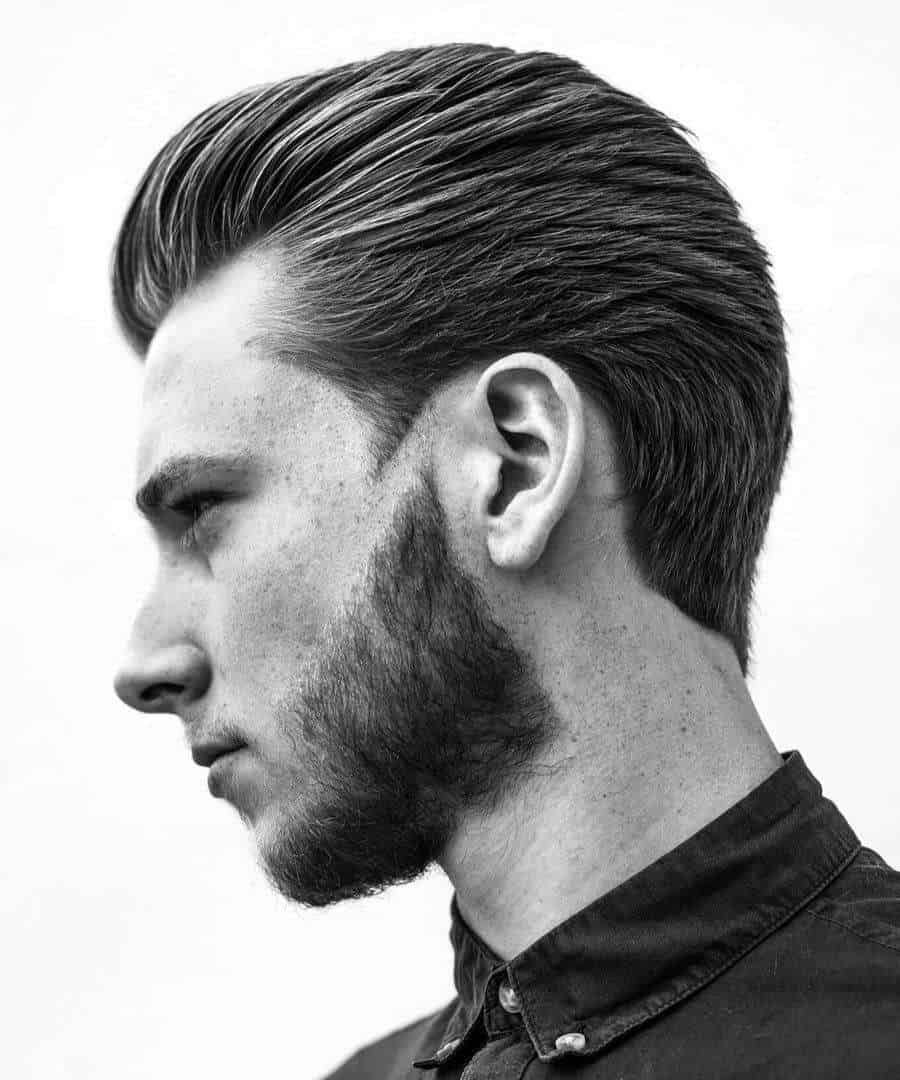 Men's modern swept back hairstyle