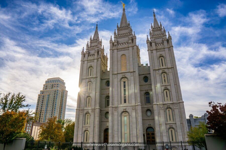 Salt Lake Utah Temple in downtown SLC, one of the top places to visit in the US