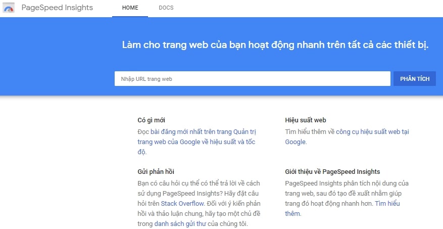 Tool há» trá»£ SEO Google PageSpeed Insights