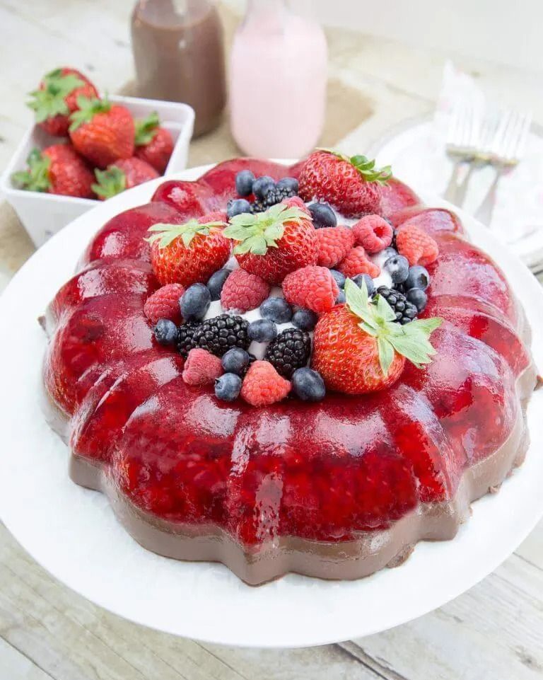 jello recipes strawberry chocolate jello mold with berries